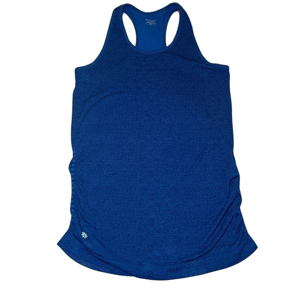 Athleta Tops - Athleta Racerback Top Womens Size M Activewear Blue Space Dye Gym Rouching